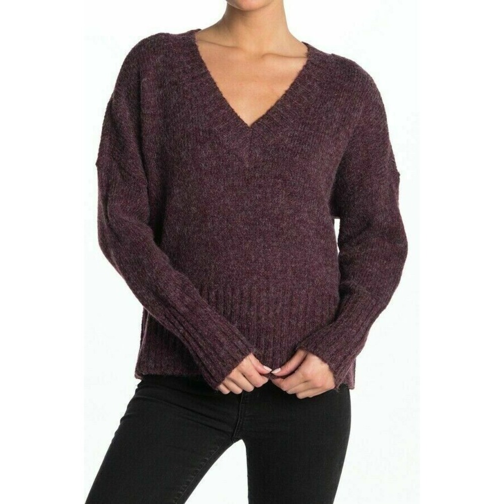 ABOUND Long Sleeve‎ V-Neck Pullover Sweater in Burgundy Sz Large L